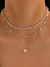 Pieza Collar Con Colgante De Tres Capas De Cadena De Perlas