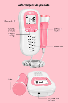 MONITOR DE FREQUENCIA CARDIACA PROFISSIONAL PARA GESTANTES-DOPPLER FETAL