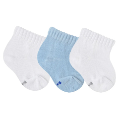 Kit Meias para Bebês 3 Pares, Recém Nascido RN Menino 0 a 12 meses
