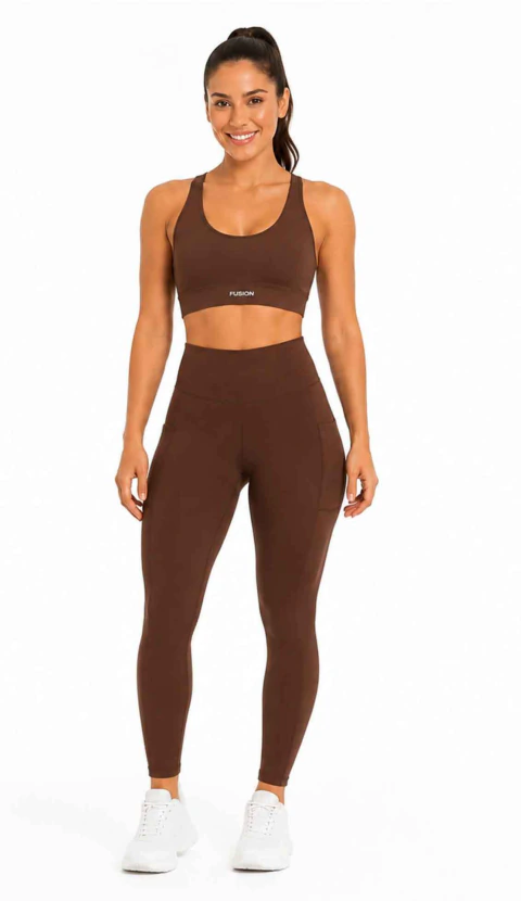 Legging Fitness Cintura Alta com Bolso Feminina