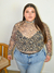 Top Tul Animal Print Manga Larga - comprar online