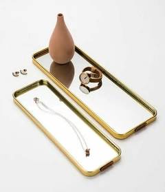 BANDEJA ESPEJO Y ALUMINIO GOLD RECTANGULAR GR. - comprar online