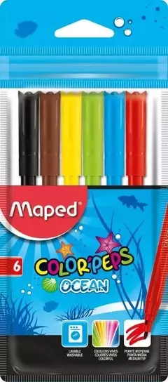 MARCADOR MAPED PEPS OCEAN X 6UN