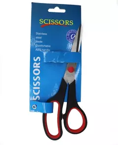 TIJERA SCISSORS 23CM.MANGO NEGRO ROJO