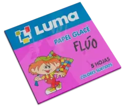 PAPEL GLACE FLUO 10X10 SOBRE X 5UN.