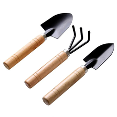 3 peças mini pá de jardim ancinho pá erramientas bonsai ferramentas conjunto - Lugarcerto