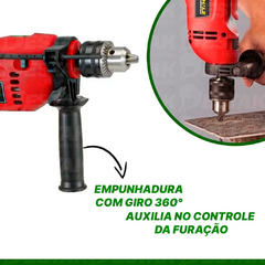 Jogo Ferramentas Furadeira Parafusadeira Impacto 1/2 Profissional