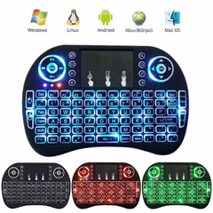 Mini Teclado Controle Sem Fio Para Smart Tv Tv Box Pc - Iluminado