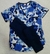 CHAQUETA estampada flor azul