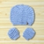 Conjunto Gorro e Luvas Linhas em Tricot - Azul claro