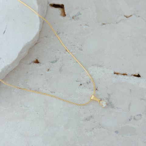 Colar Veneziana Ponto de Luz P Banhado a Ouro 18k Hipoalergênico