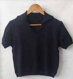 Remera Calada Cuello Polo - tienda online