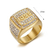Anel BOSS de luxo dourado com diamante de aço - Macroxis Imports