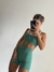 Top Cropped Viés Bicolor - Verde Sálvia - comprar online