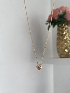 Cadena corazón rosa