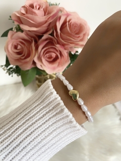 Manilla perlas con corazón liso - comprar online