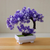 Conjunto de flores artificiais falsas, Decoração em vaso de plástico