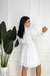 Robe de liganete manga com detalhes em renda - Branco - 2066 - comprar online