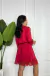 Robe de liganete manga com detalhes em renda - Vermelho - 2066 - comprar online