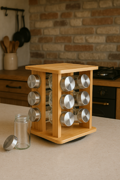 Especiero de madera bamboo 12 pcs
