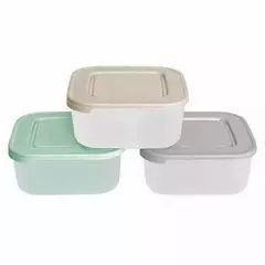 Pack x 10 Hermético Cuadrado 6000ml MJ (NUEVOS COLORES AZUL VERDE Y BEIGE) - comprar online