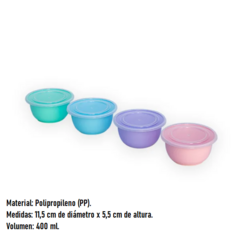 Pack x 10 Compotera C/ Tapa 400ml (NUEVOS COLORES AZUL VERDE Y BEIGE) - comprar online