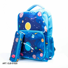 MOCHILA CON CARTUCHERA 40X29X16cm PLANETAS - comprar online