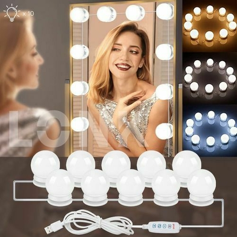 Luces Para Espejo Maquillaje 10 Bombillas Led