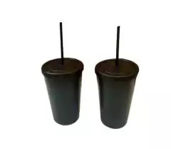 Vaso 600ml Con tapa y sorbete - D&S Deco Mayorista