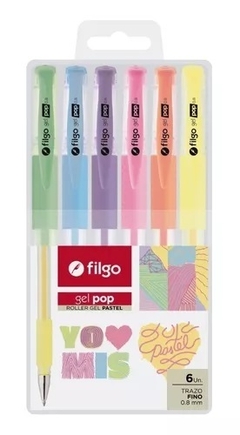 boligrafo filgo roller gel pop x 6 pastel