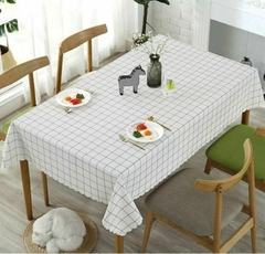 Mantel Simil Lino Cuadrille 150x250CM en internet