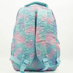 MOCHILA PRATYS MATELASEADO CORAZONES ESTAMPADO GALAXIA 45 cm x 32 cm x 15 cm - tienda online