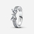 Anillo Doble Banda Lazo Brillante