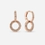 Aretes Doble Aro Resplandecientes Recubrimiento en Oro Rosa