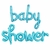 Globo Cursiva Metalizado Frase "Baby Shower" Celeste