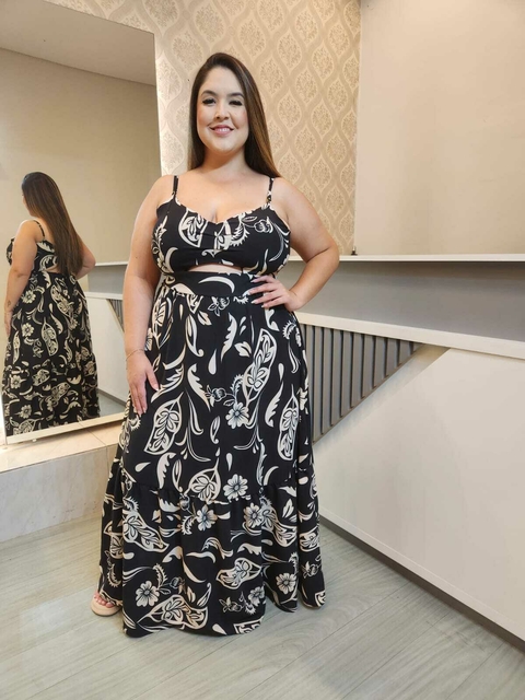 Vestido Karine Estampado Preto