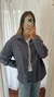 chaqueta de gabardina azulina