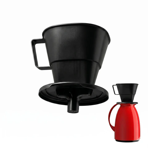 Porta Filtro Coador de Plástico para Café com Bico Direcionador 700 ml Tam 103 Preto Plasútil