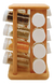 Organizador de Temperos Condimentos Giratório Para Cozinha De Vidro/Bambu 17 peças Ou