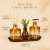 Kit Lavabo Luxo 4 Peças Vidro Âmbar Com Dourado Bandeja Acrílico Vaso Flor Banheiro Casa Primo - Loja do Primo Variedades