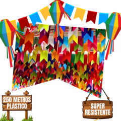Bandeirinha Festa Junina Plástica 250m Área Externa/interna