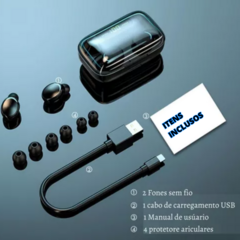 Fone de ouvido In-ear Bluetooth com carregador portátil - loja online
