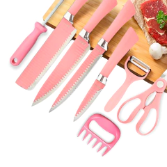 Kit de Facas Cozinha Churrasco Premium Inóx 8 Peças+ Brinde