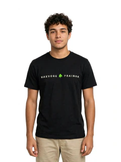 T-shirt harvore montain line - PRETO/BCO