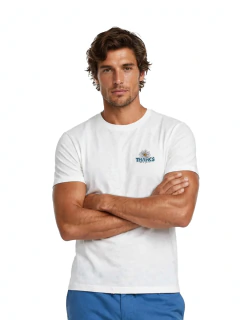 T-shirt thanks plant volc - BRANCO/COLOR