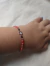 Pulsera ojo turco rojo. De 20 a 22 cm. Regulable. - comprar online