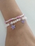 Pulsera doble con dijes. Elastizada. 17-19