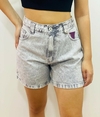 bermuda jeans cinza clara