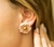 Brinco Flor Ouro com Rosa Quartzo 25mm - comprar online