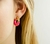 Brinco Ouro com Rosa Pink 24mm